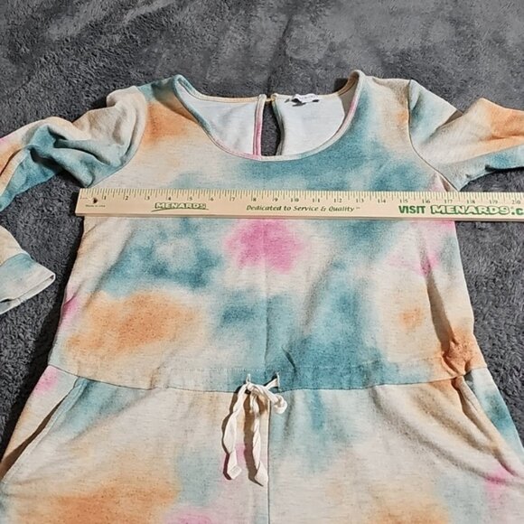 Tie Dye Romper Luxology Long Sleeve Pockets Size M - Picture 4 of 7